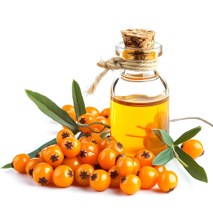 Orange Berries with Oil Bottle