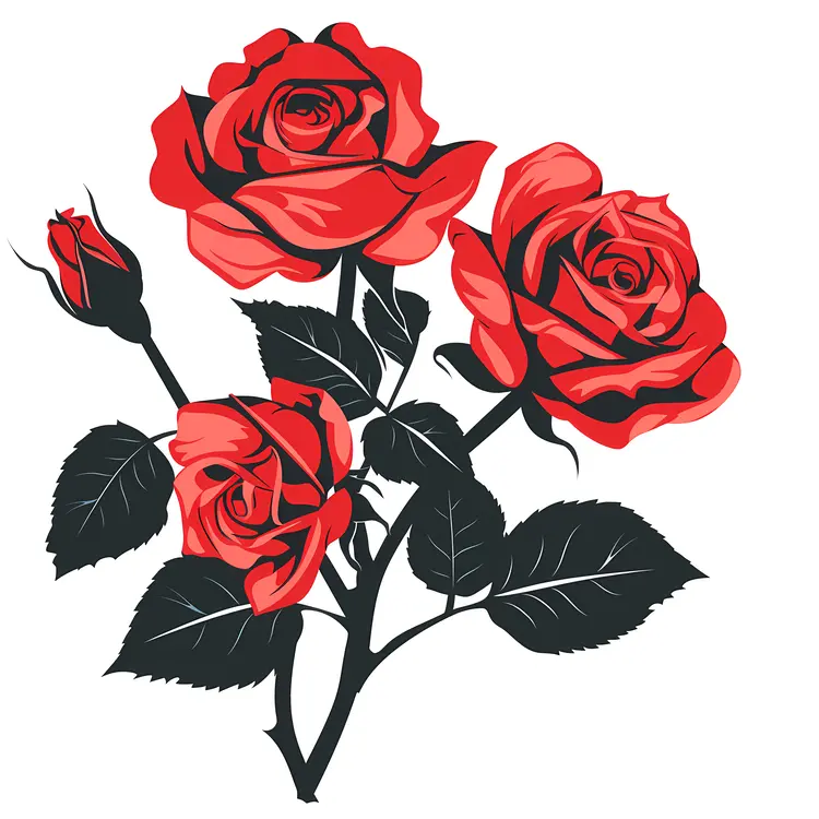 Elegant Red Roses in Full Bloom