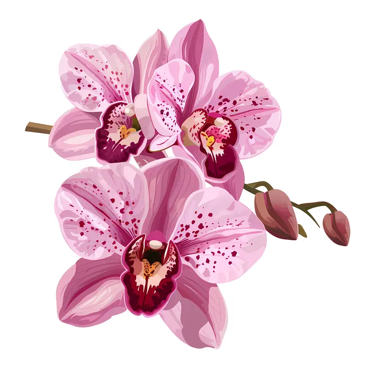 Pink Spotted Orchids in Full Bloom
