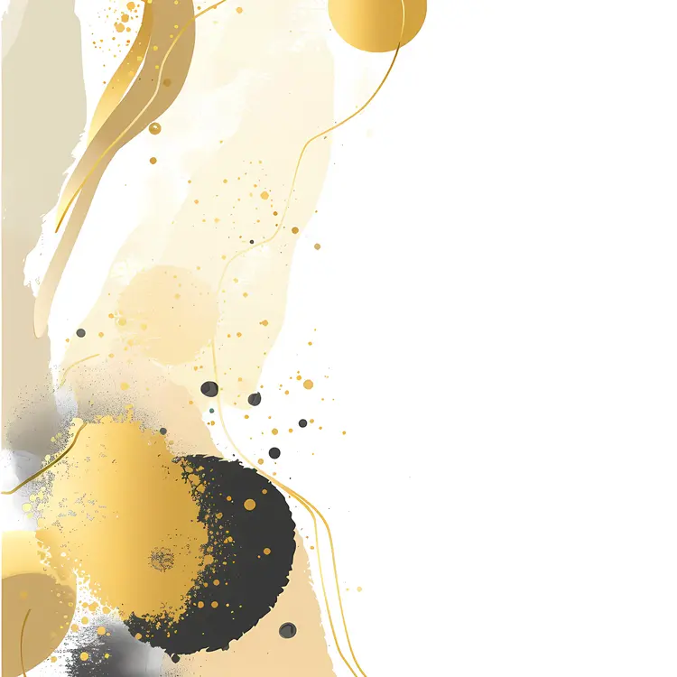 Elegant Gold and Black Abstract Art