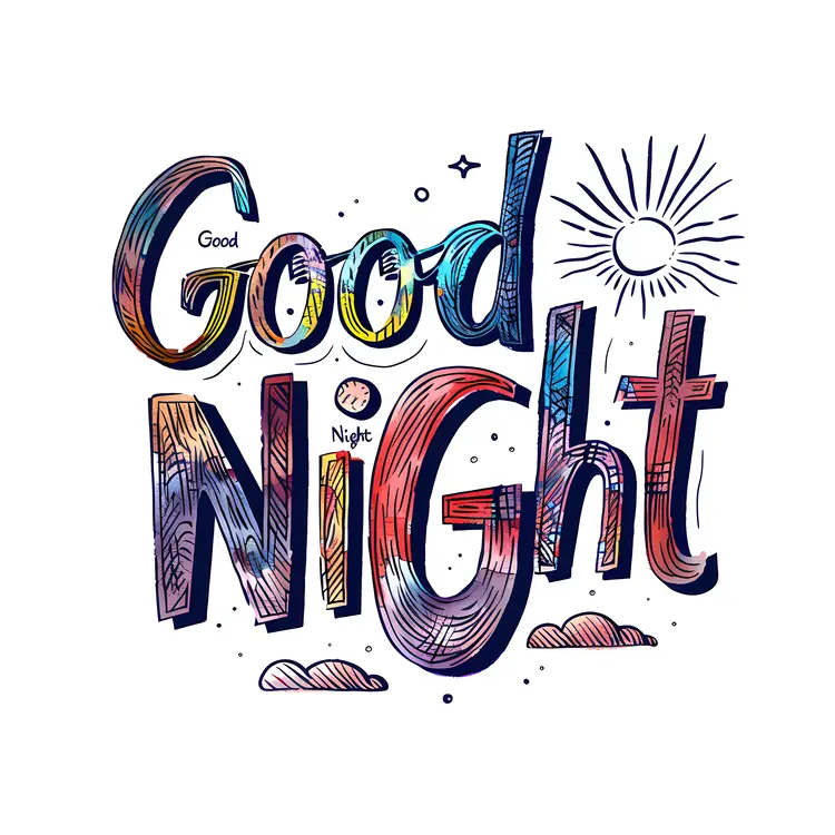 Colorful Good Night Text