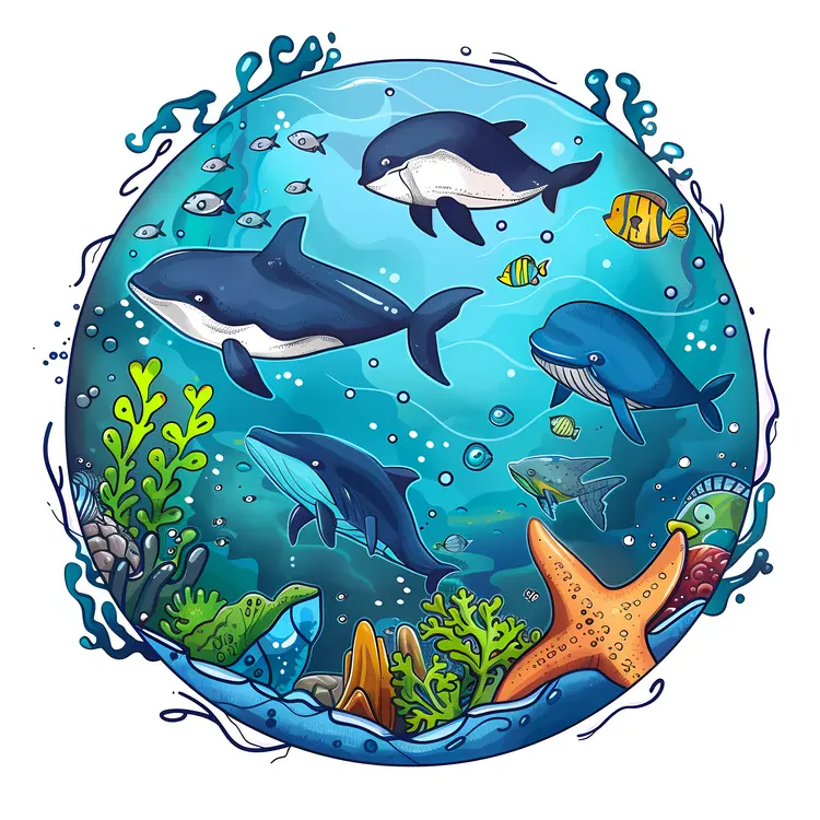 Colorful Marine Life Illustration
