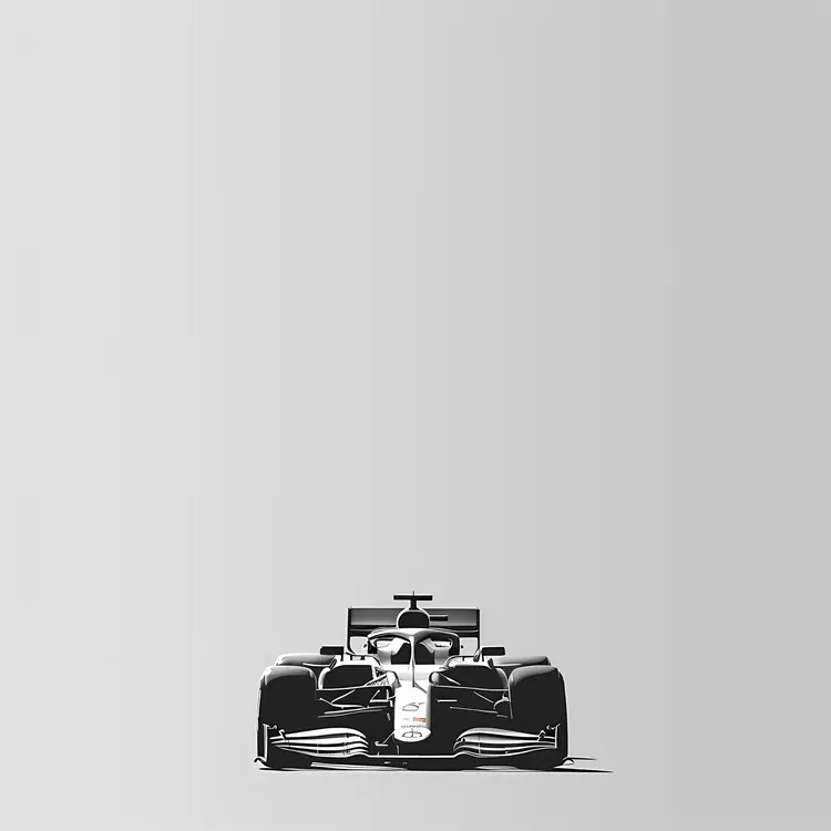 Black and White Racing Car Illustration