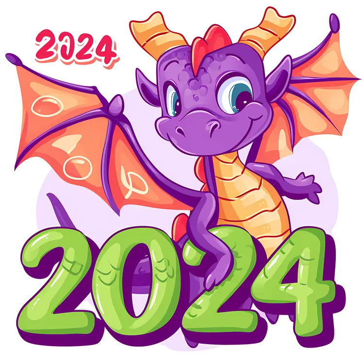Purple Dragon with Wings and 2024
