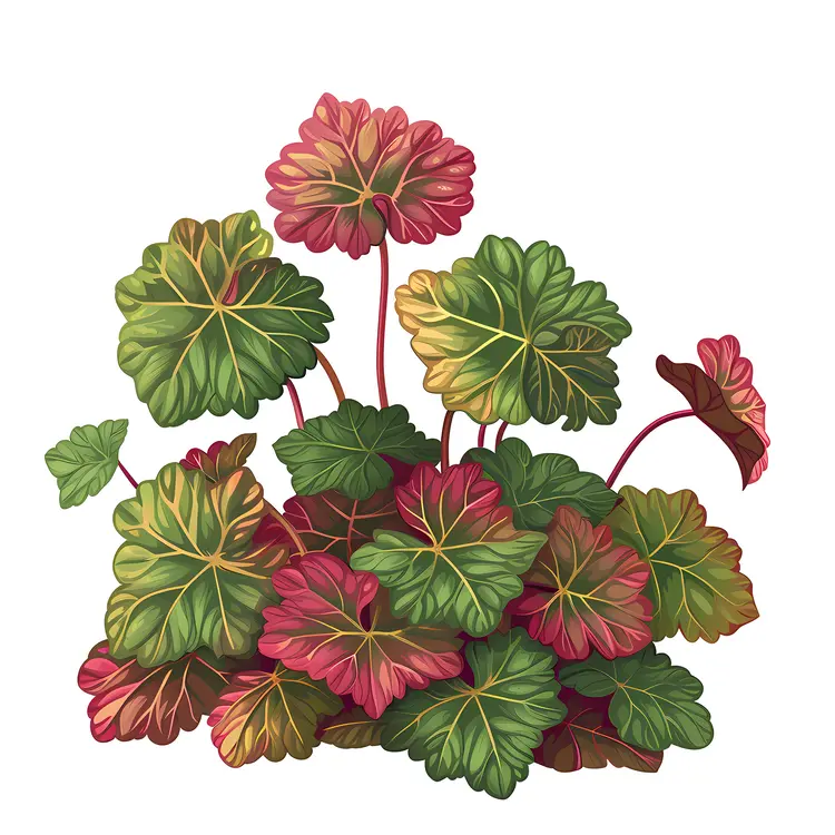 Heuchera Plant with Green and Red Leaves