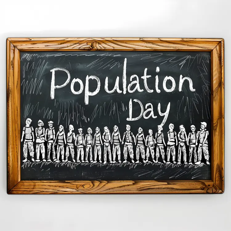 Chalkboard Design for Population Day
