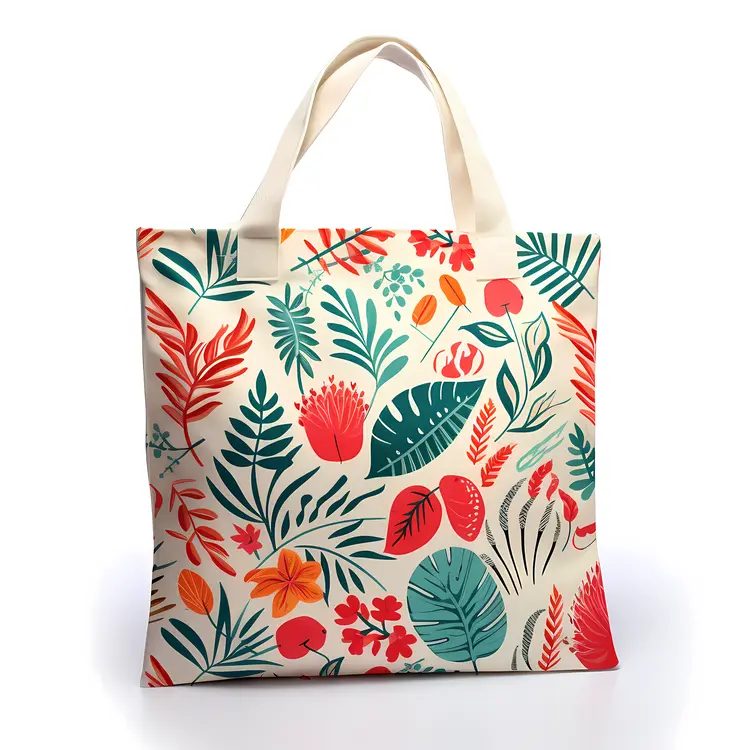 Colorful Floral Pattern Tote Bag