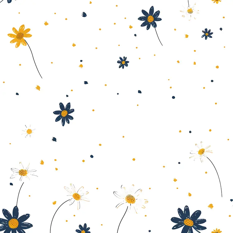 Yellow and Blue Flowers in Bloom