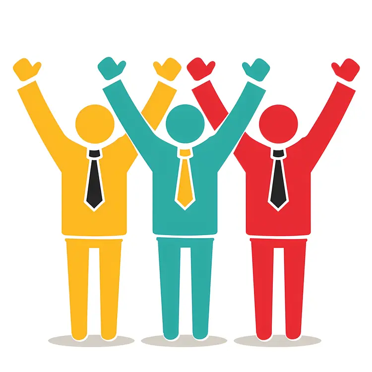 Colorful Businessmen Celebrating Success