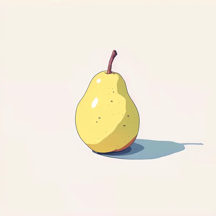 Simple Yellow Pear Illustration