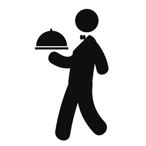 Waiter Icon with Serving Tray