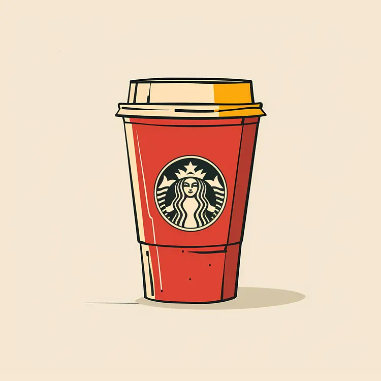 Red Starbucks Cup Illustration