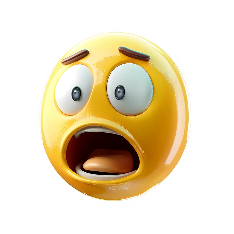 Shocked Yellow Emoji with Open Mouth