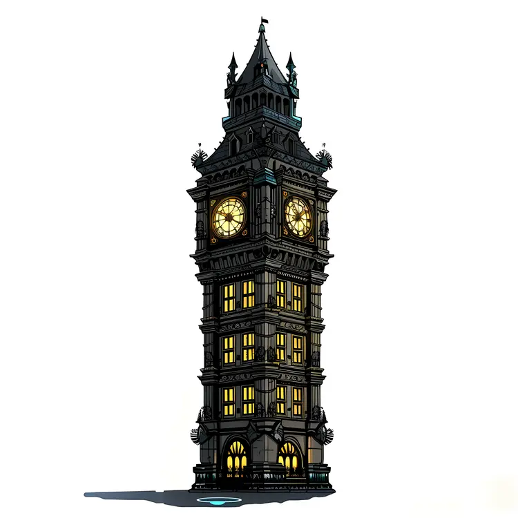 Dark Themed Illustration of Big Ben
