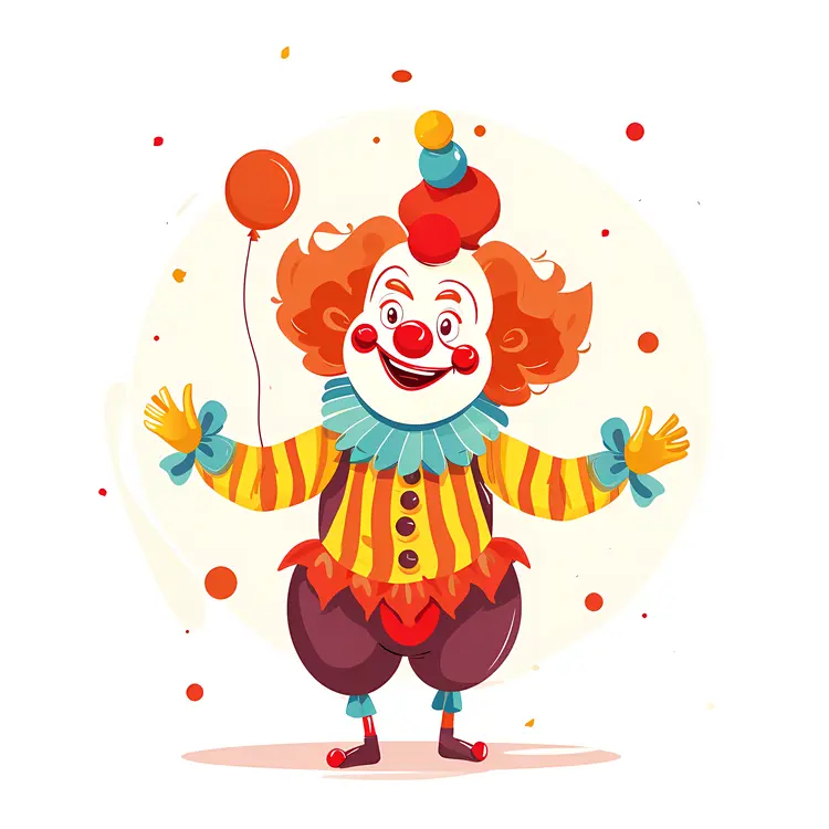 Cheerful Clown with Balloons