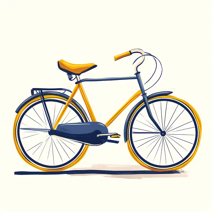 Yellow and Blue Bicycle Illustration