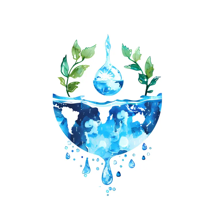 Earth with Water and Leaves