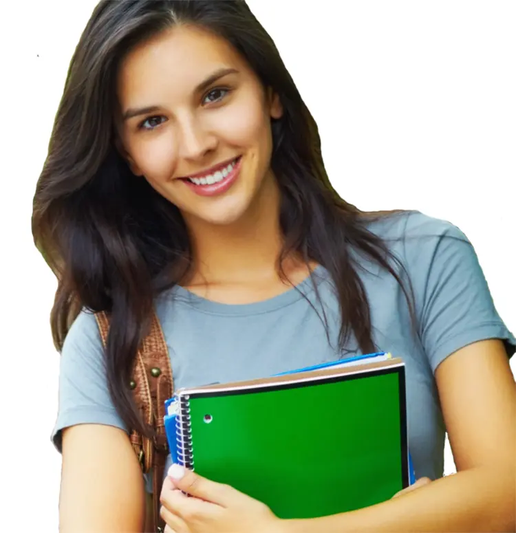 Smiling Girl Holding Notebooks