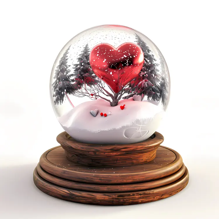 Heart Tree in Snow Globe