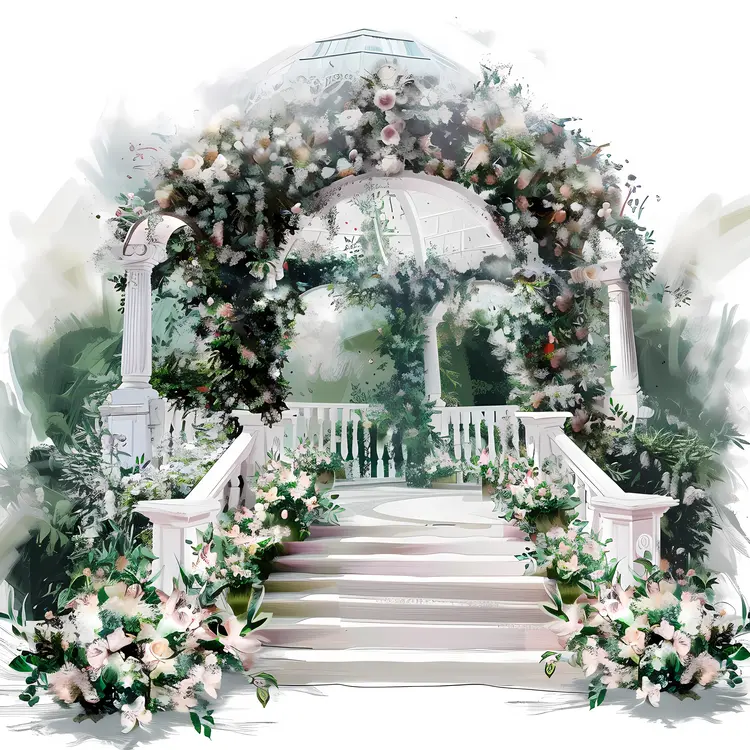 Elegant Wedding Gazebo with Floral Decorations