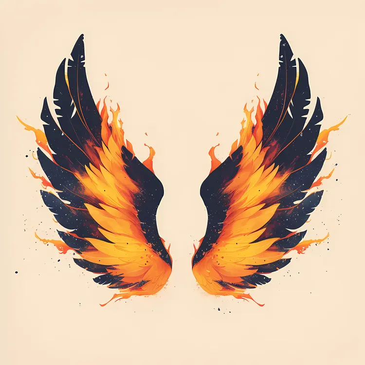Abstract Fiery Wings