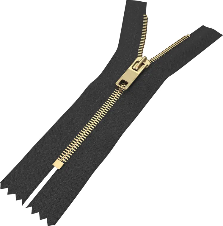 Black Zipper with Gold Teeth