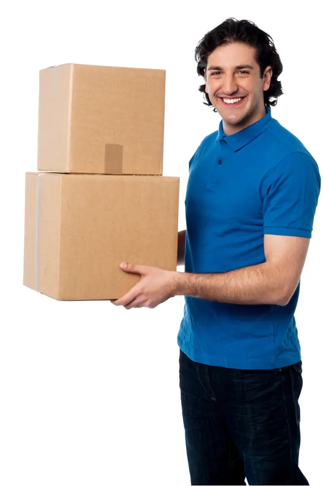 Man Holding Cardboard Boxes