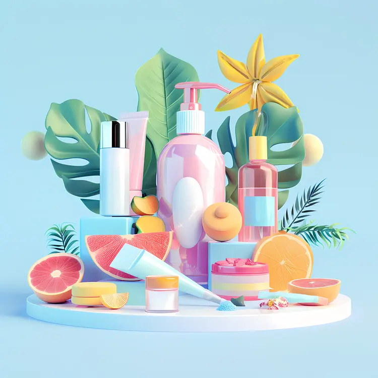 Colorful Skincare Products Display