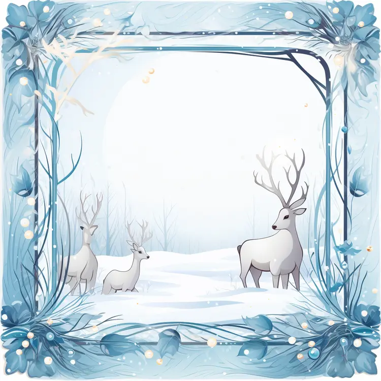 Deer in Snowy Landscape