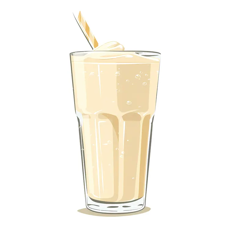 Creamy Vanilla Milkshake with Straw