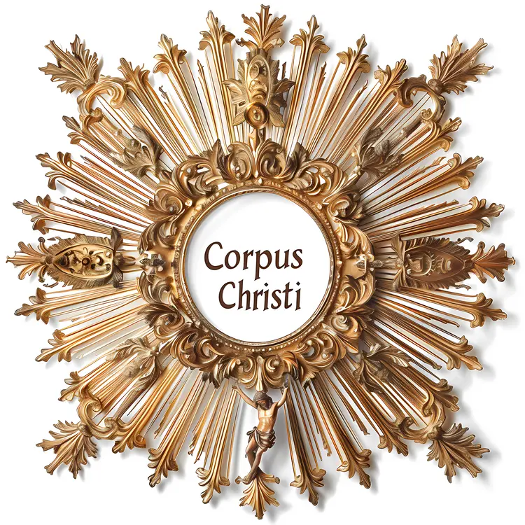 Golden Corpus Christi Plaque for Religious Celebrations