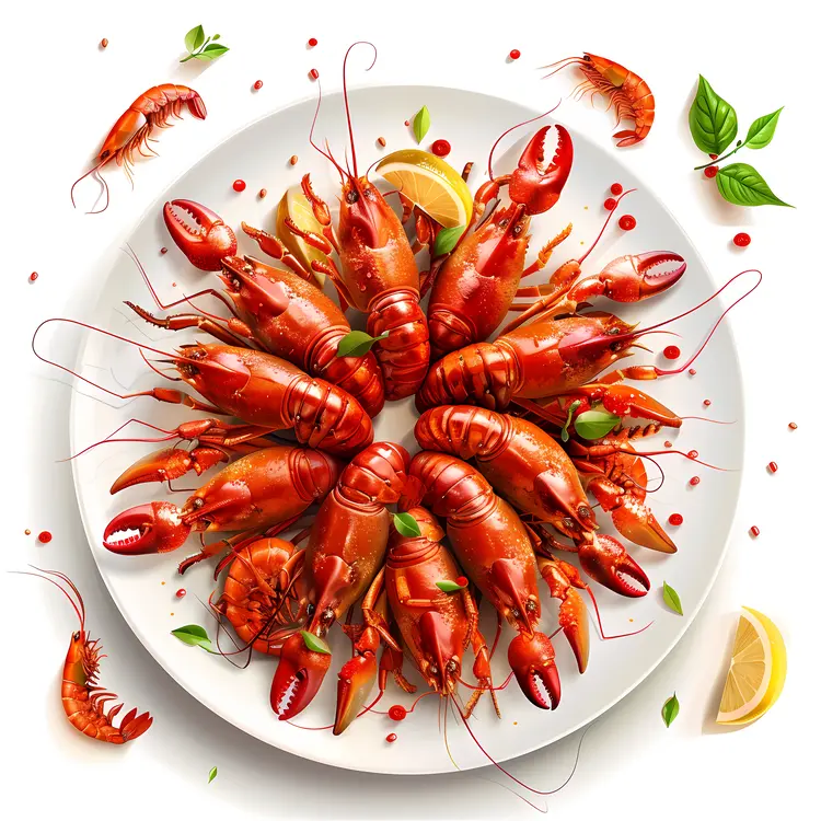 Cooked Lobsters on a Plate