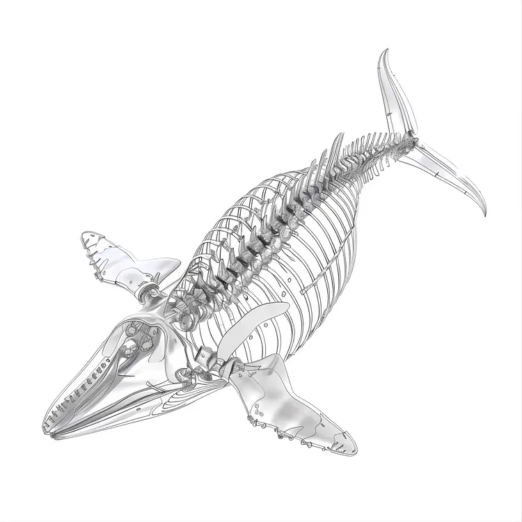 Transparent Whale Skeleton Art