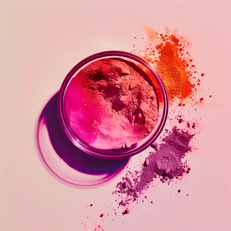 Colorful Powder in a Glass Bowl