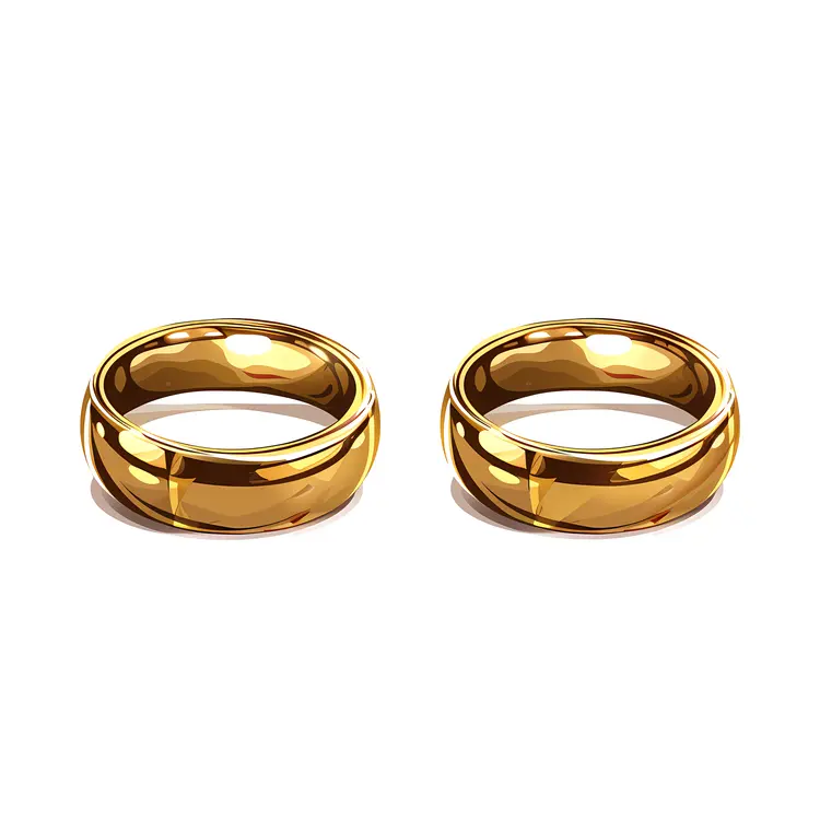 Pair of Shiny Gold Rings