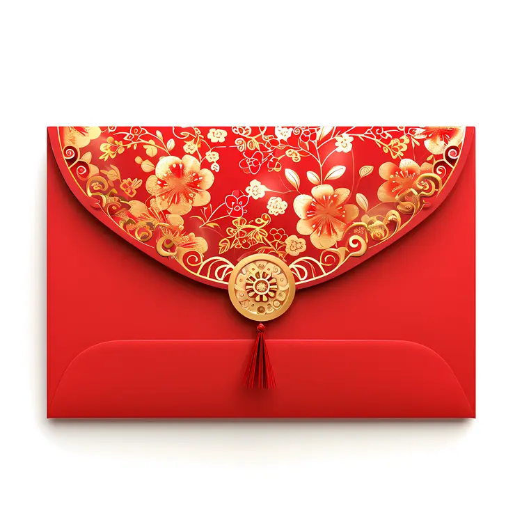 Red Envelope with Floral Pattern for Chinese New Year