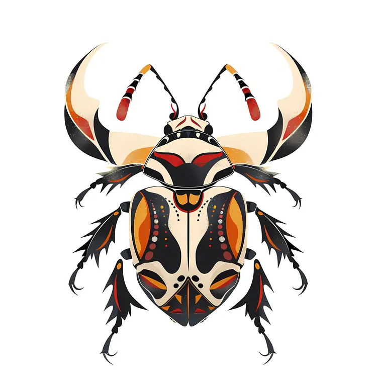 Artistic Stylized Beetle Illustration