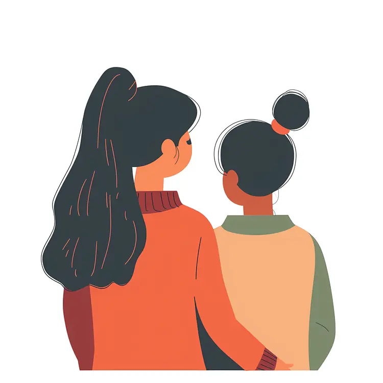 Mother and Child from Behind