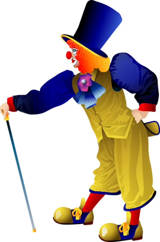 Clown with Cane and Top Hat