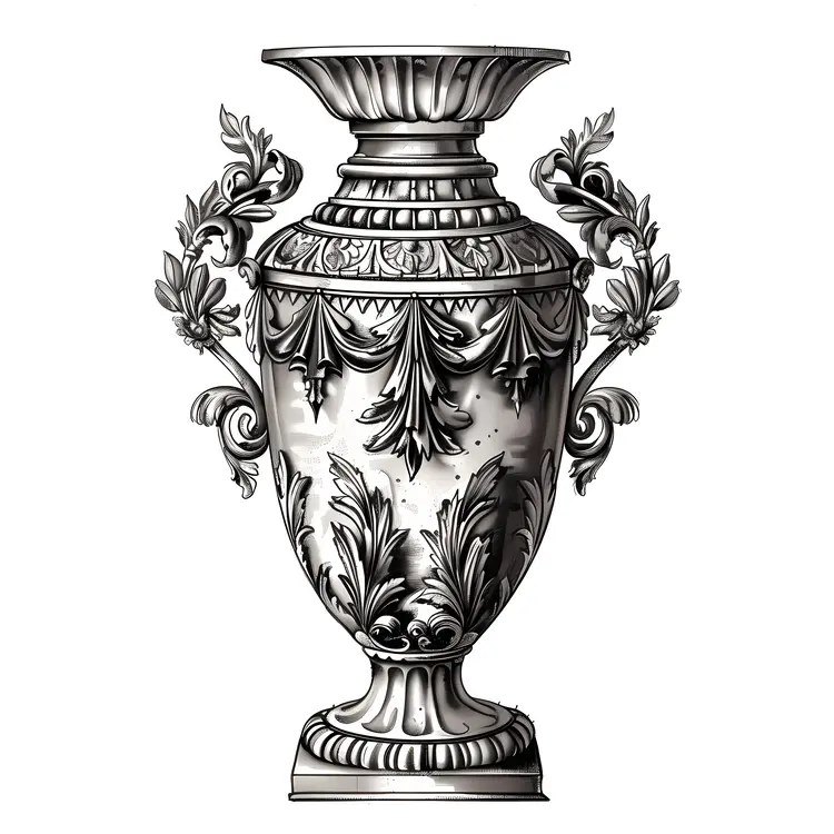 Intricate Engraved Metal Vase
