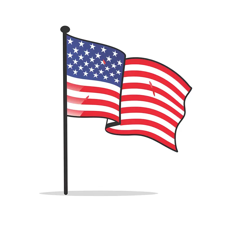 Waving American Flag Illustration