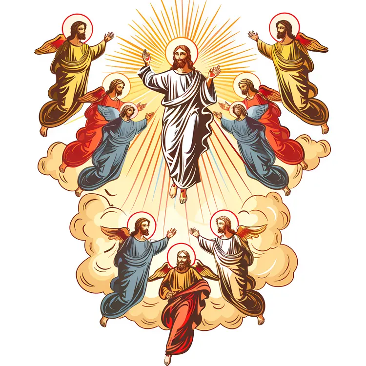 Ascension of Jesus with Angels