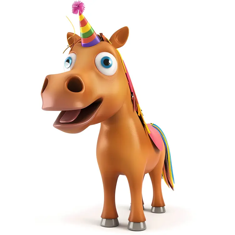 Cute Horse with Party Hat