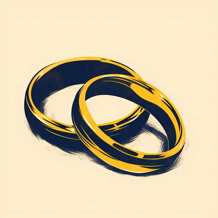 Stylized Wedding Rings Illustration