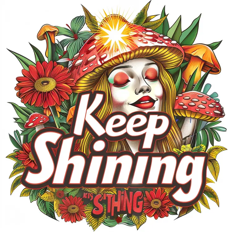 Keep Shining with Mushroom and Flowers