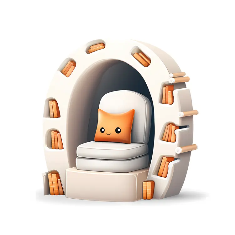 Cute Reading Chair with Bookshelf