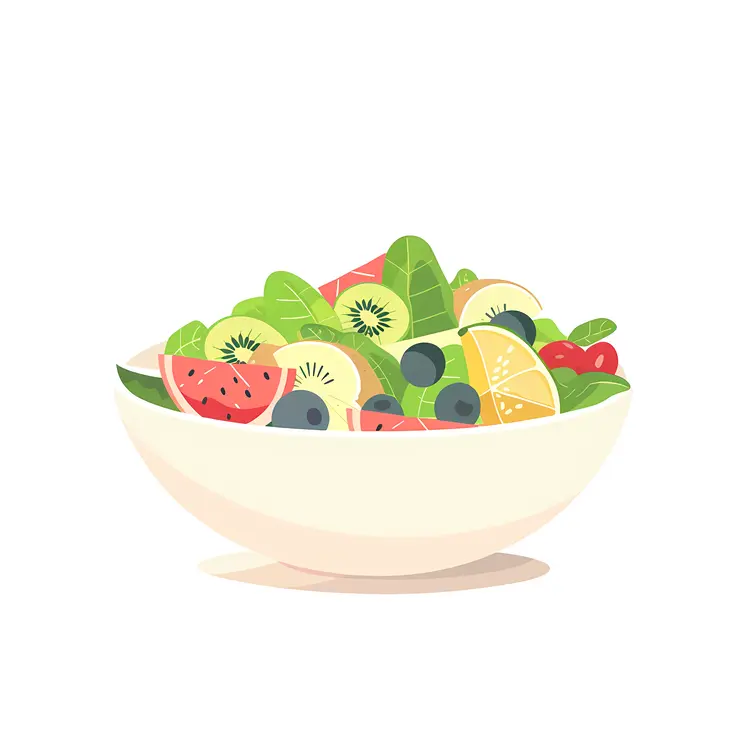 Fresh Fruit Salad in a Bowl