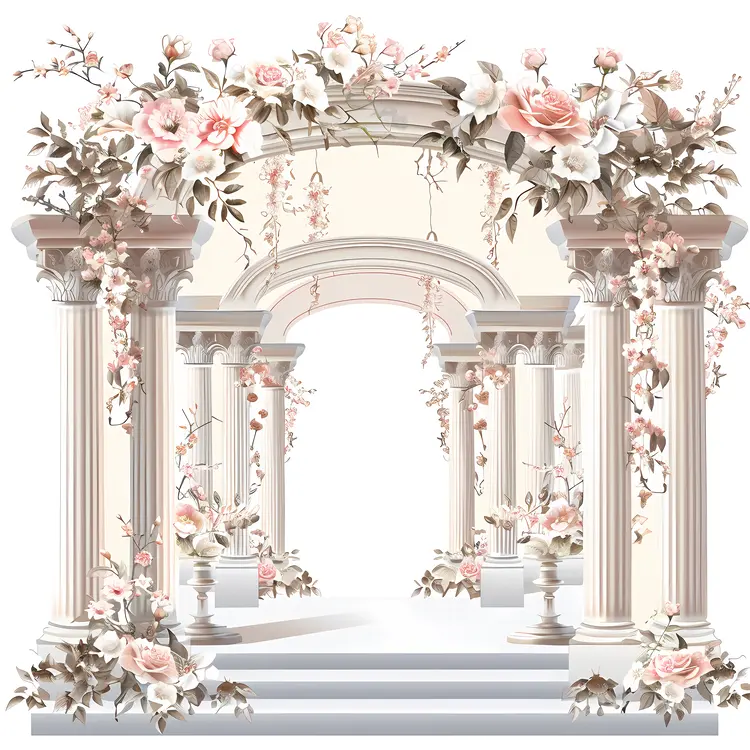 Charming Floral Arch with Pink Roses