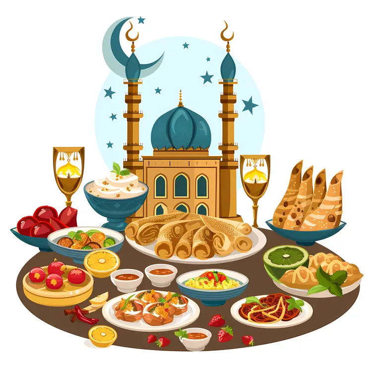 Ramadan Feast with Mosque