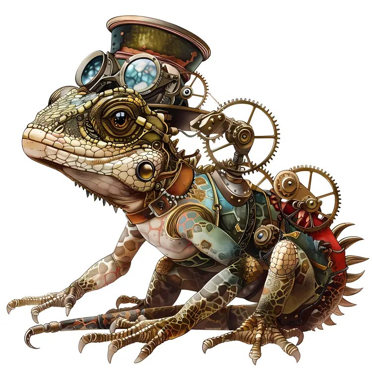 Mechanical Steampunk Lizard